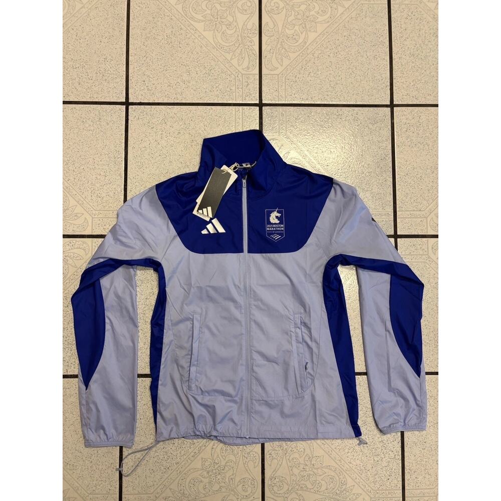 Adidas 2025 Boston Marathon Celebration Jacket Women's Size XS JN3002 Blue New